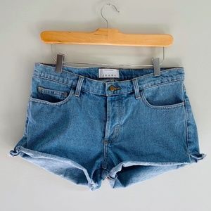 AMERICAN APPAREL RAW HEM DENIM SHORTS